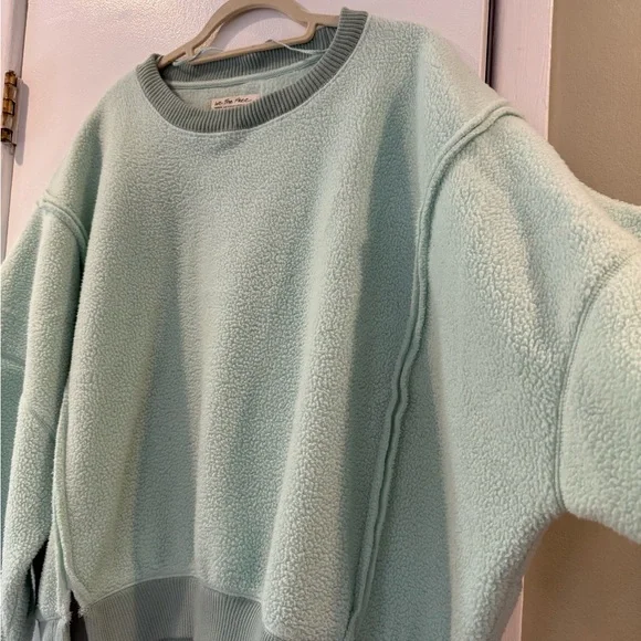 We The Free Camden Fleece Light Green Women's Crew Neck Sweater - Picture 5 of 5